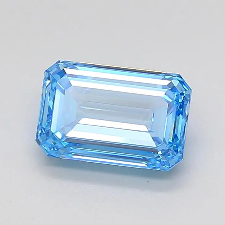 2.92ct Emerald Lab Grown Diamond (Colour Fancy Vivid Blue, Clarity VVS2, IGI Certified)