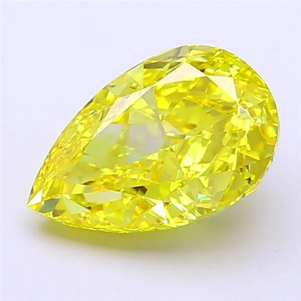 2.98ct Pear Lab Grown Diamond (Colour Fancy Vivid Yellow, Clarity VVS1, IGI Certified)
