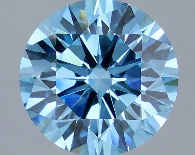 2.98ct Round Lab Grown Diamond (Colour Fancy Vivid Blue, Clarity VS1, Cut ID, IGI Certified)