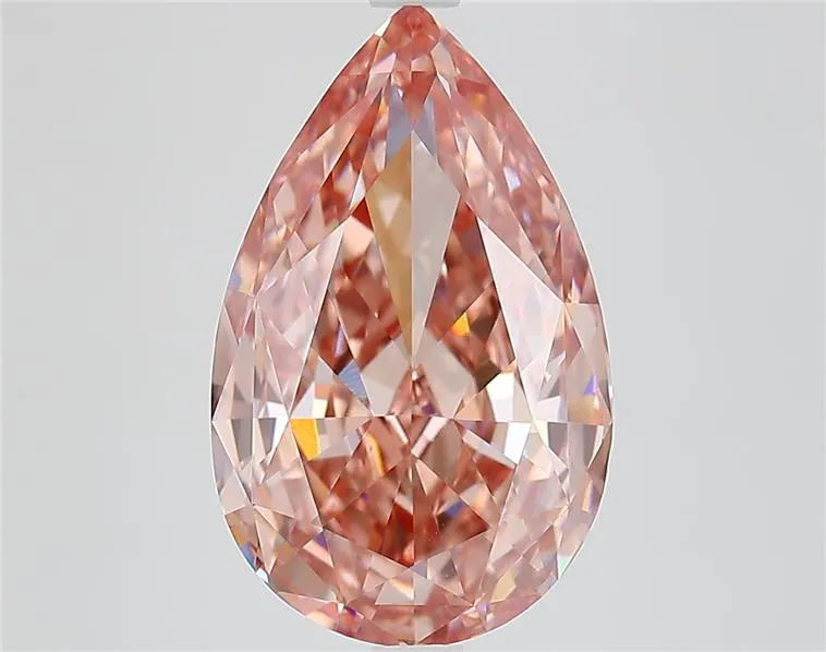 5.85ct Pear Lab Grown Diamond (Colour Fancy Vivid Brownish Pink, Clarity VS1, IGI Certified)