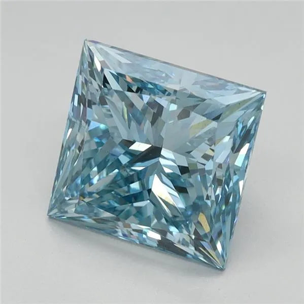 2.10ct Princess Lab Grown Diamond (Colour Fancy Vivid Blue, Clarity VS1, IGI Certified)