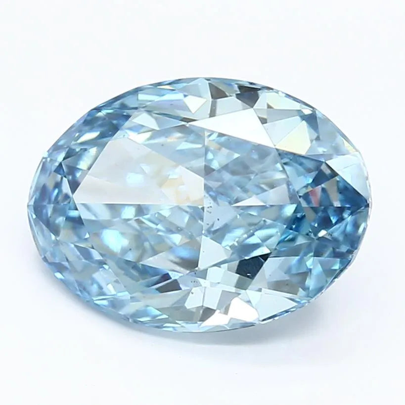 4.01ct Oval Lab Grown Diamond (Colour Fancy Vivid Blue, Clarity VS2, IGI Certified)
