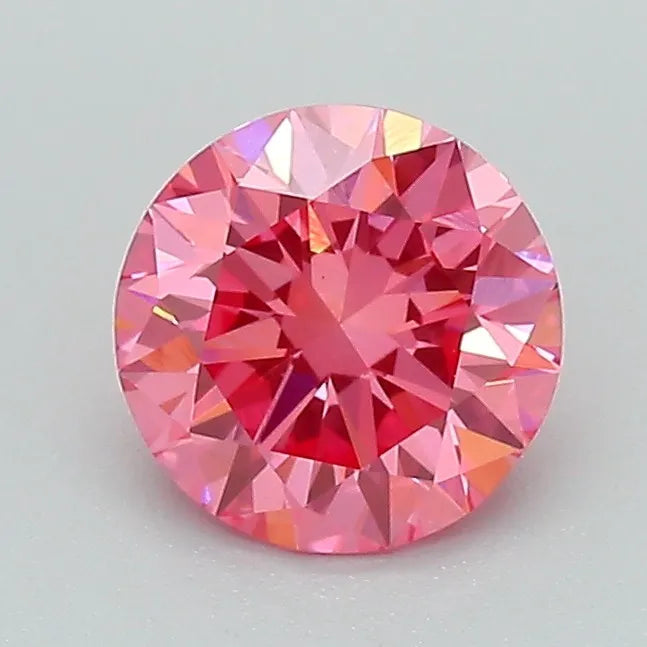 0.98ct Round Lab Grown Diamond (Colour Fancy Vivid Pink, Clarity VS1, Cut EX, IGI Certified)
