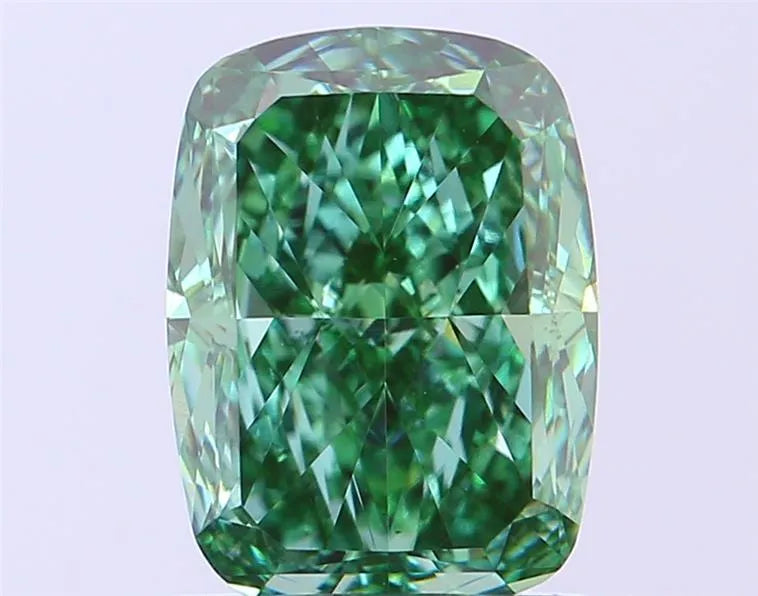 1.56ct Cushion modified Lab Grown Diamond (Colour Fancy Vivid Green, Clarity VS1, IGI Certified)