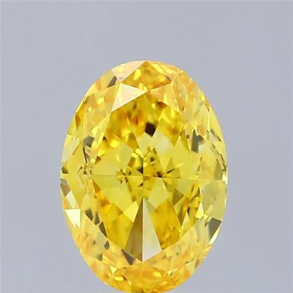 2.04ct Oval Lab Grown Diamond (Colour Fancy Vivid Yellow, Clarity VVS2, IGI Certified)