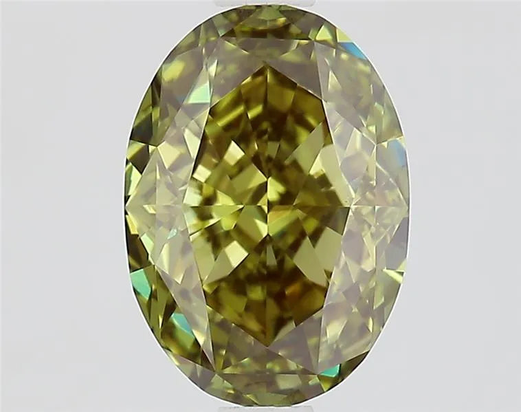1.82ct Oval Lab Grown Diamond (Colour Fancy Vivid Gray Green, Clarity VVS2, IGI Certified)