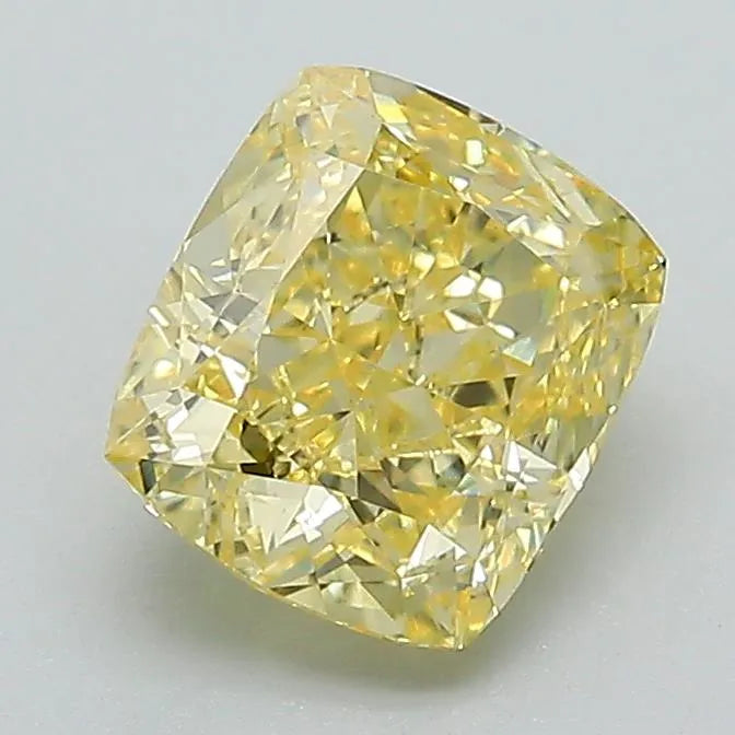 1.54ct Cushion modified Lab Grown Diamond (Colour Fancy Intense Yellow, Clarity VVS2, IGI Certified)