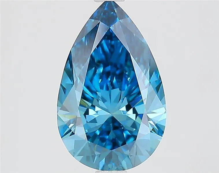 2.20ct Pear Lab Grown Diamond (Colour Fancy Vivid Blue, Clarity VS1, IGI Certified)