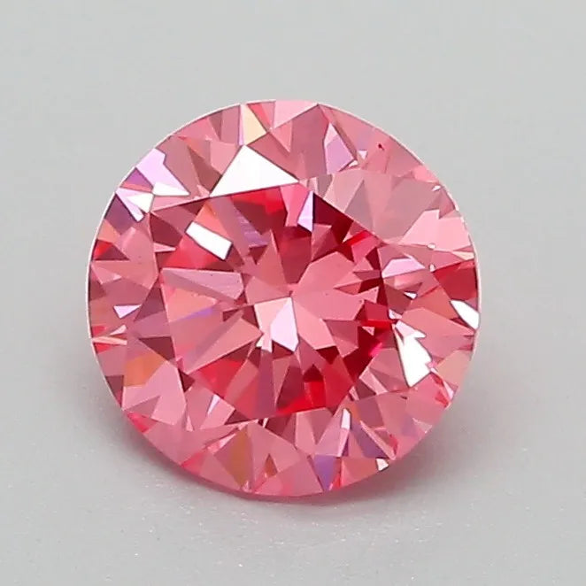 0.97ct Round Lab Grown Diamond (Colour Fancy Vivid Pink, Clarity VS1, Cut EX, IGI Certified)