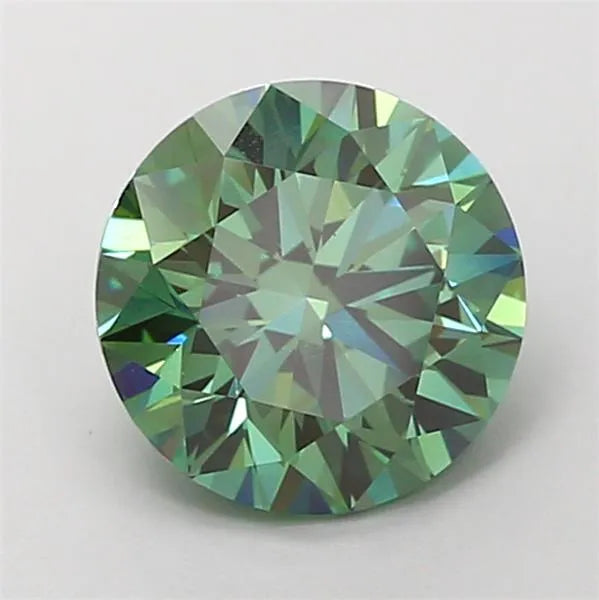 2.16ct Round Lab Grown Diamond (Colour Fancy Vivid Green, Clarity VVS2, Cut ID, IGI Certified)
