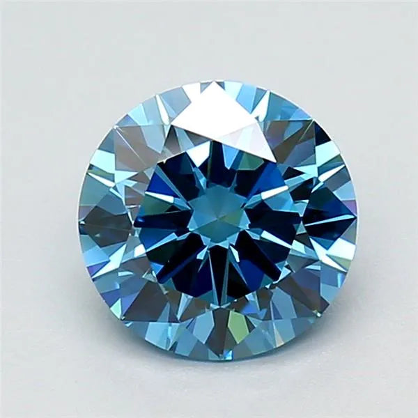 1.52ct Round Lab Grown Diamond (Colour Fancy Vivid Blue, Clarity VS1, Cut EX, IGI Certified)