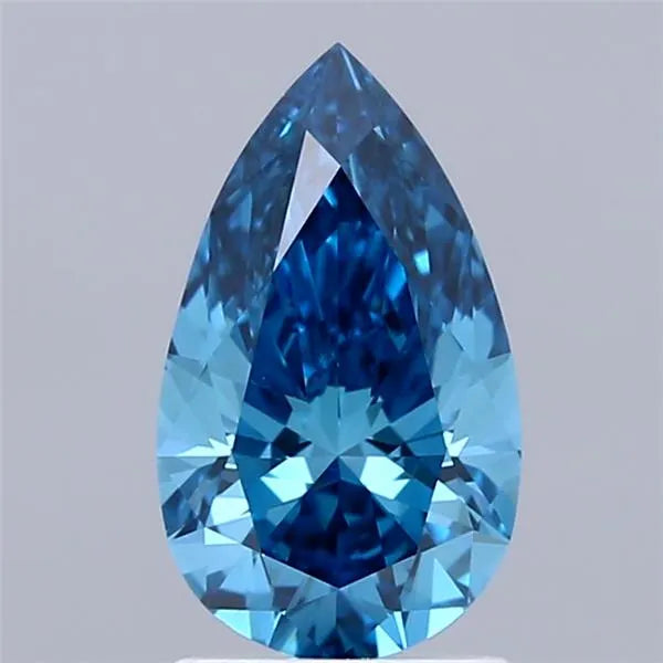 1.26ct Pear Lab Grown Diamond (Colour Fancy Vivid Blue, Clarity VS1, IGI Certified)