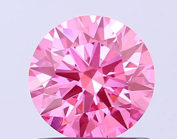 0.81ct Round Lab Grown Diamond (Colour Fancy Vivid Pink, Clarity VS1, Cut ID, IGI Certified)
