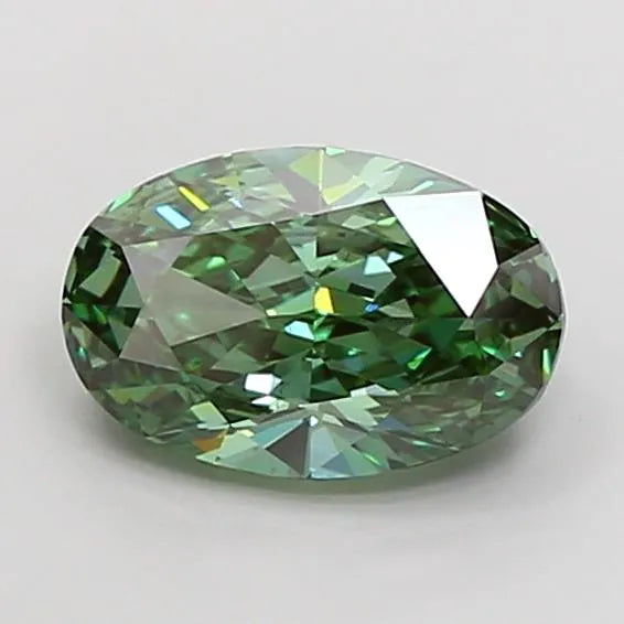 3.06ct Oval Lab Grown Diamond (Colour Fancy Vivid Green, Clarity VS1, IGI Certified)