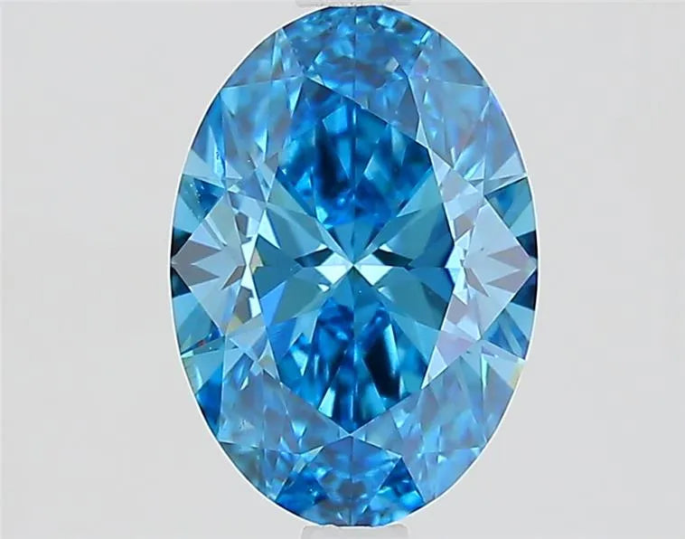 1.61ct Oval Lab Grown Diamond (Colour Fancy Vivid Blue, Clarity VVS2, IGI Certified)