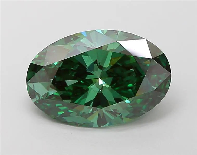3.54ct Oval Lab Grown Diamond (Colour Fancy Vivid Green, Clarity VS1, IGI Certified)