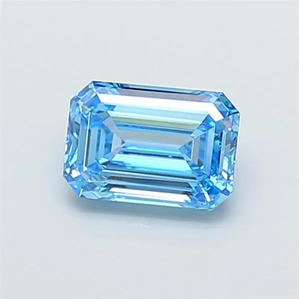 1.54ct Emerald Lab Grown Diamond (Colour Fancy Vivid Blue, Clarity VS1, IGI Certified)