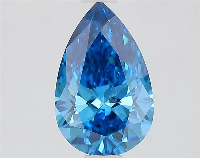 1.02ct Pear Lab Grown Diamond (Colour Fancy Vivid Blue, Clarity VS1, IGI Certified)