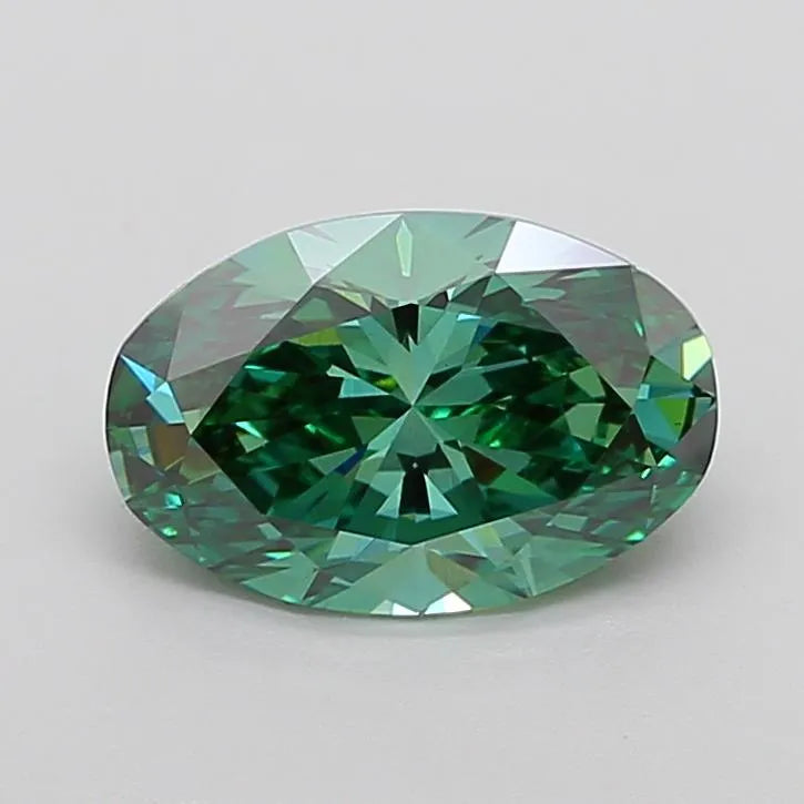 3.07ct Oval Lab Grown Diamond (Colour Fancy Vivid Green, Clarity VS1, IGI Certified)