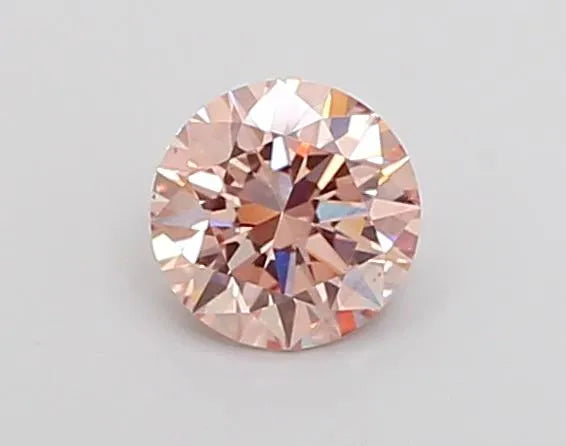 0.63ct Round Lab Grown Diamond (Colour Fancy Brownish Pink, Clarity VS2, Cut EX, IGI Certified)