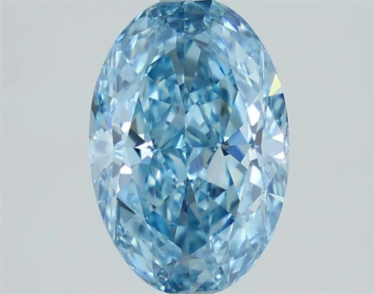 1.88ct Oval Lab Grown Diamond (Colour Fancy Vivid Blue, Clarity VVS2, IGI Certified)
