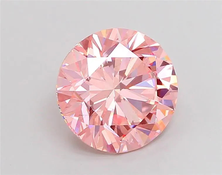 3.46ct Round Lab Grown Diamond (Colour Fancy Vivid Pink, Clarity SI1, Cut VG, IGI Certified)