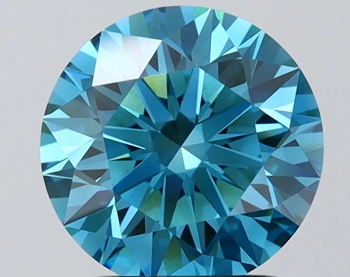 2.34ct Round Lab Grown Diamond (Colour Fancy Vivid Blue, Clarity VVS2, Cut ID, IGI Certified)
