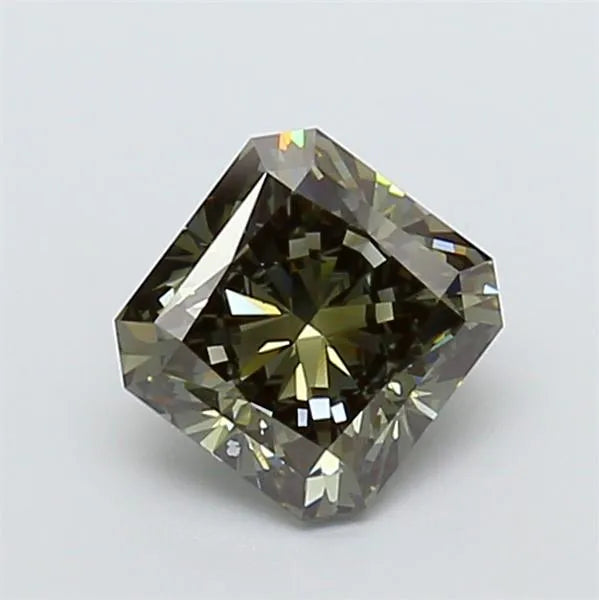 2.08ct Square radiant Lab Grown Diamond (Colour Fancy Deep Greenish Gray, Clarity VS1, IGI Certified)