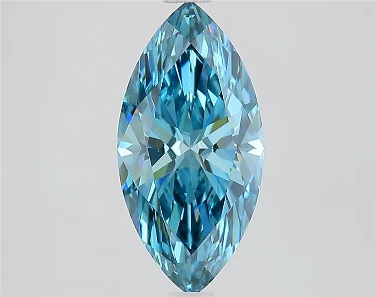 2.03ct Marquise Lab Grown Diamond (Colour Fancy Vivid Blue, Clarity VS1, IGI Certified)