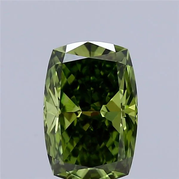 0.93ct Cushion modified Lab Grown Diamond (Colour Fancy Vivid Green, Clarity VVS2, IGI Certified)