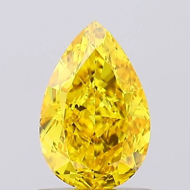 1.00ct Pear Lab Grown Diamond (Colour Fancy Vivid Yellow, Clarity VVS2, IGI Certified)