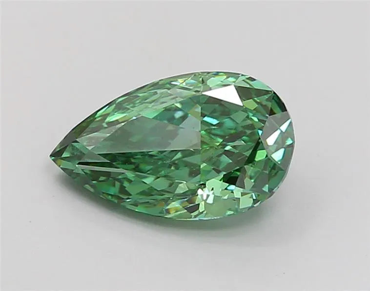 1.45ct Pear Lab Grown Diamond (Colour Fancy Vivid Green, Clarity VVS2, IGI Certified)