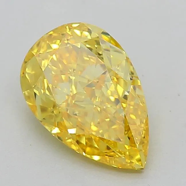 0.84ct Pear Lab Grown Diamond (Colour Fancy Vivid Yellow, Clarity VVS2, IGI Certified)