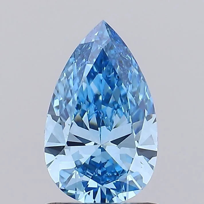 0.99ct Pear Lab Grown Diamond (Colour Fancy Vivid Blue, Clarity VVS2, IGI Certified)