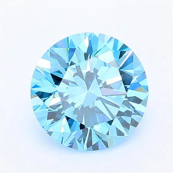 1.02ct Round Lab Grown Diamond (Colour Fancy Vivid Blue, Clarity VVS2, Cut EX, IGI Certified)