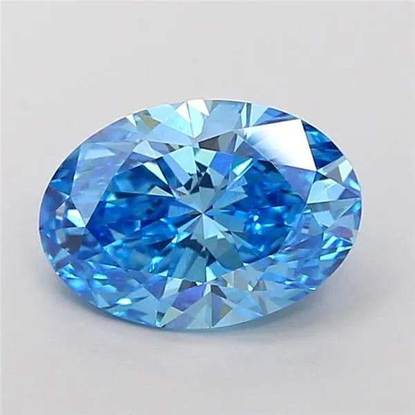 2.51ct Oval Lab Grown Diamond (Colour Fancy Vivid Blue, Clarity VVS2, IGI Certified)