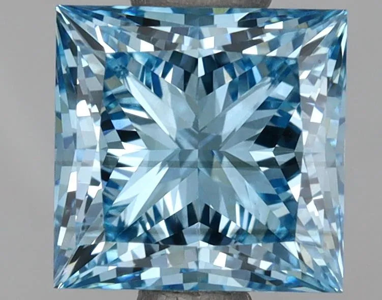 1.56ct Princess Lab Grown Diamond (Colour Fancy Vivid Blue, Clarity SI1, IGI Certified)