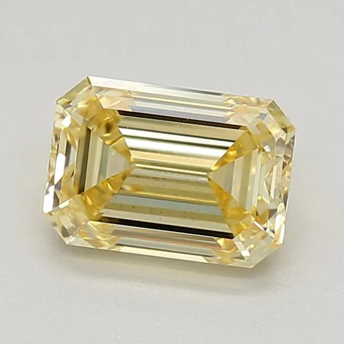 1.02ct Emerald Lab Grown Diamond (Colour Fancy Yellow, Clarity VS1, IGI Certified)