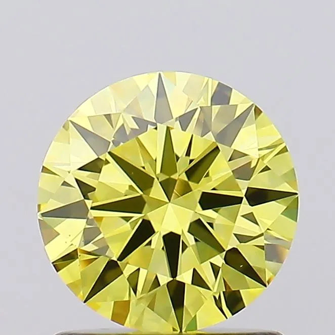 1.04ct Round Lab Grown Diamond (Colour Fancy Vivid Yellow, Clarity VS1, Cut ID, IGI Certified)