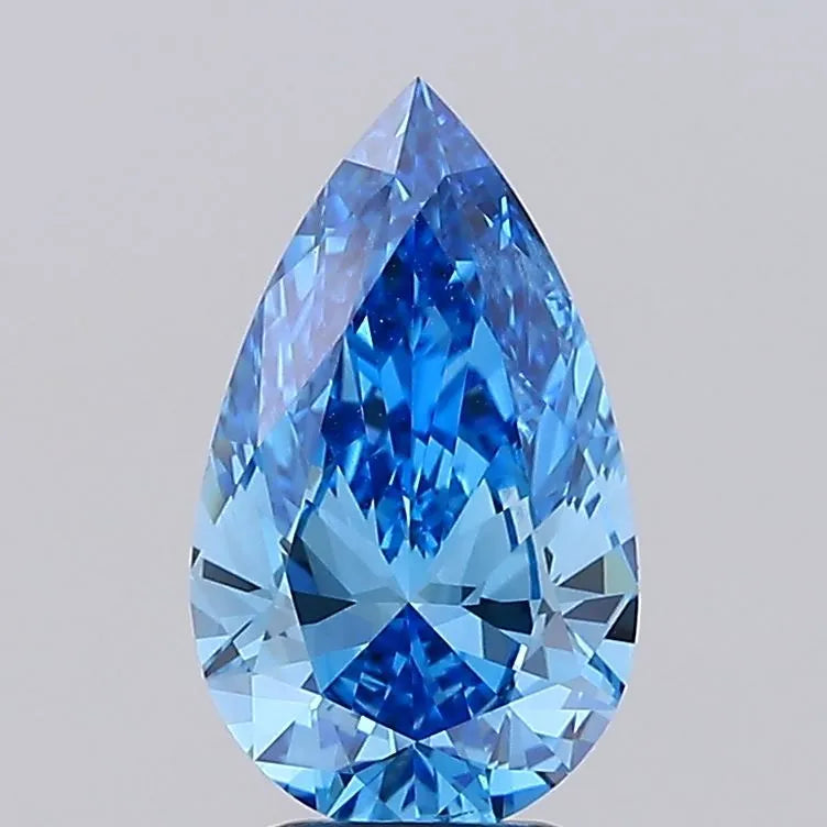 2.30ct Pear Lab Grown Diamond (Colour Fancy Vivid Blue, Clarity VVS2, IGI Certified)