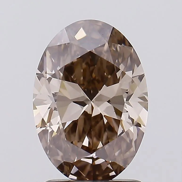 1.46ct Oval Lab Grown Diamond (Colour Fancy Brown, Clarity VS1, IGI Certified)