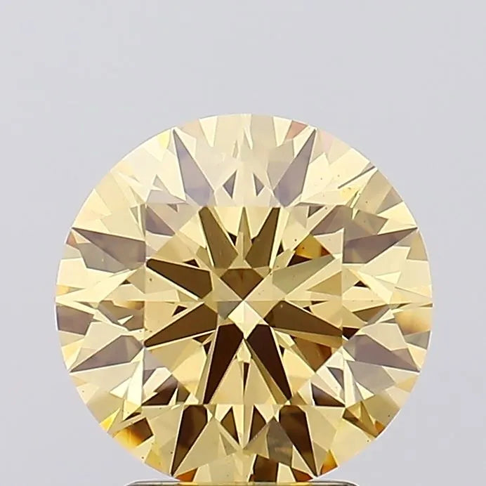 2.95ct Round Lab Grown Diamond (Colour Fancy Brown Yellow, Clarity VS1, Cut ID, IGI Certified)