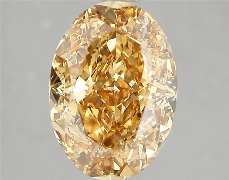3.00ct Oval Lab Grown Diamond (Colour Fancy Vivid Yellow Orange, Clarity VS1, IGI Certified)
