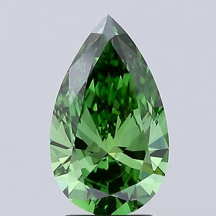 2.00ct Pear Lab Grown Diamond (Colour Fancy Vivid Green, Clarity VS1, IGI Certified)