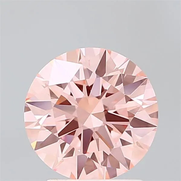 2.01ct Round Lab Grown Diamond (Colour Fancy Vivid Pink, Clarity VVS2, Cut ID, IGI Certified)