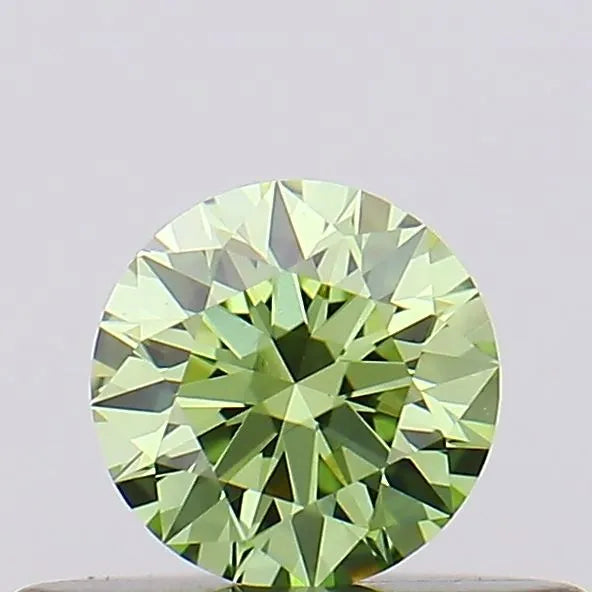 0.27ct Round Lab Grown Diamond (Colour Fancy Vivid Green, Clarity VVS2, Cut ID, IGI Certified)