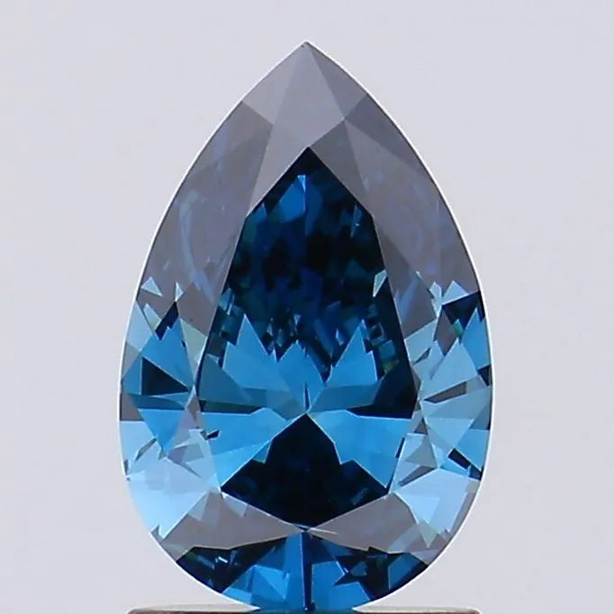 1.22ct Pear Lab Grown Diamond (Colour Fancy Vivid Blue, Clarity VS2, Cut GD, IGI Certified)