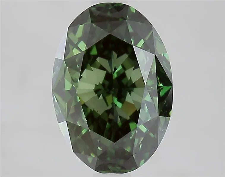 2.64ct Oval Lab Grown Diamond (Colour Fancy Deep Green, Clarity VS1, IGI Certified)