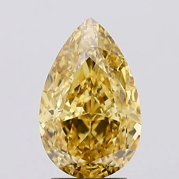 2.70ct Pear Lab Grown Diamond (Colour Fancy Vivid Yellow, Clarity VVS2, IGI Certified)