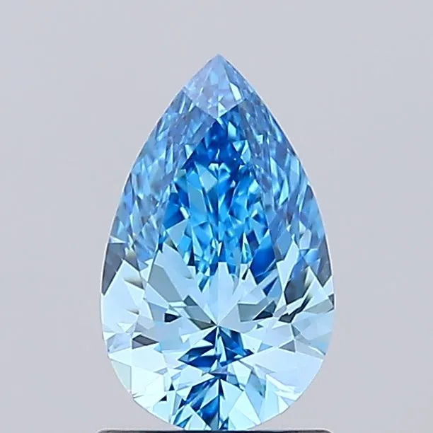 1.01ct Pear Lab Grown Diamond (Colour Fancy Vivid Blue, Clarity VVS2, IGI Certified)